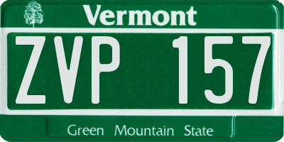VT license plate ZVP157