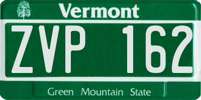 VT license plate ZVP162