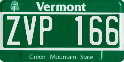VT license plate ZVP166