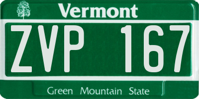 VT license plate ZVP167