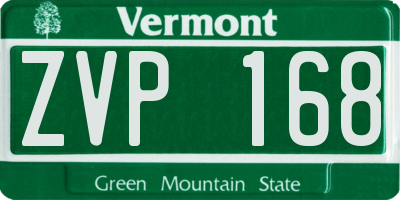 VT license plate ZVP168