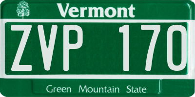 VT license plate ZVP170