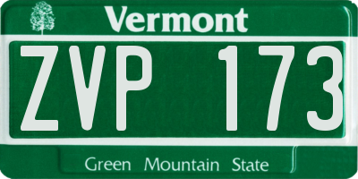 VT license plate ZVP173