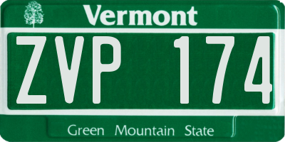 VT license plate ZVP174
