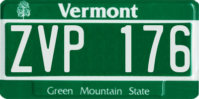 VT license plate ZVP176