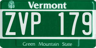 VT license plate ZVP179