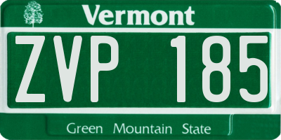 VT license plate ZVP185
