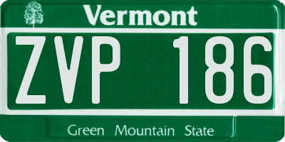 VT license plate ZVP186