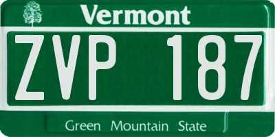 VT license plate ZVP187