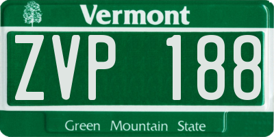 VT license plate ZVP188