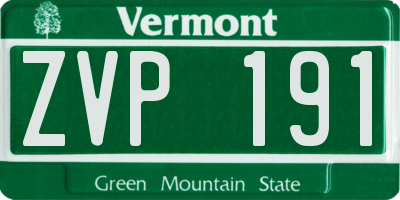 VT license plate ZVP191
