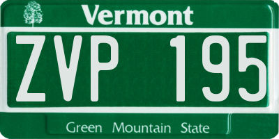 VT license plate ZVP195