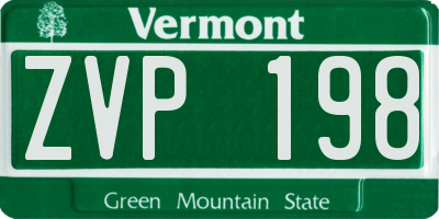 VT license plate ZVP198