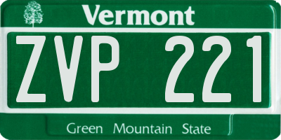 VT license plate ZVP221