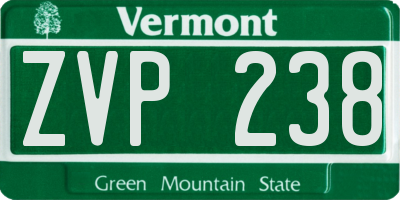 VT license plate ZVP238