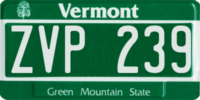 VT license plate ZVP239