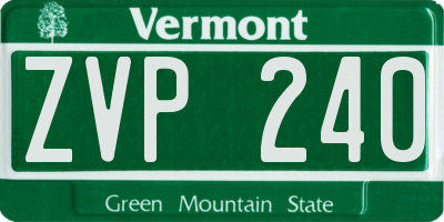 VT license plate ZVP240