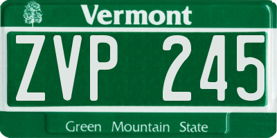 VT license plate ZVP245