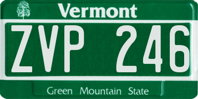 VT license plate ZVP246