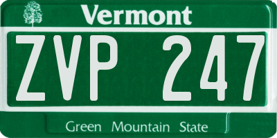 VT license plate ZVP247