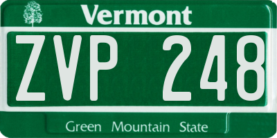 VT license plate ZVP248