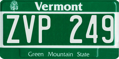VT license plate ZVP249