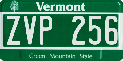 VT license plate ZVP256