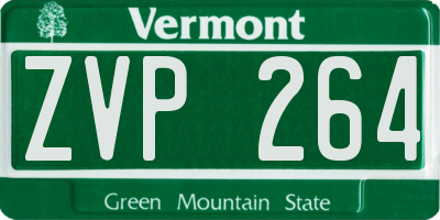 VT license plate ZVP264