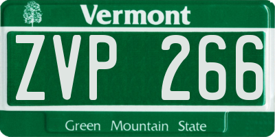 VT license plate ZVP266