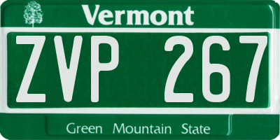 VT license plate ZVP267