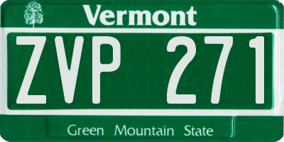VT license plate ZVP271