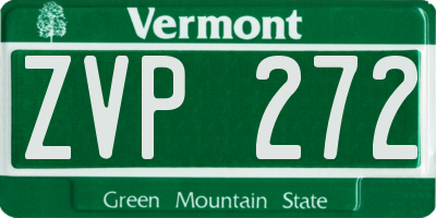 VT license plate ZVP272