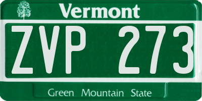 VT license plate ZVP273