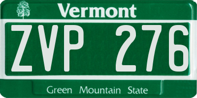 VT license plate ZVP276