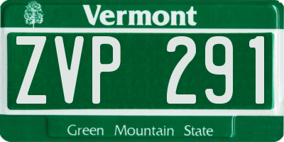 VT license plate ZVP291