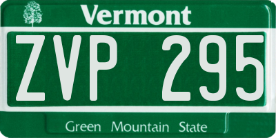 VT license plate ZVP295