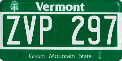 VT license plate ZVP297