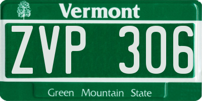 VT license plate ZVP306