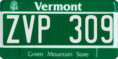 VT license plate ZVP309