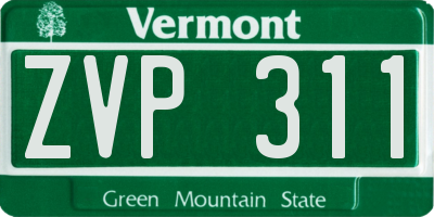VT license plate ZVP311