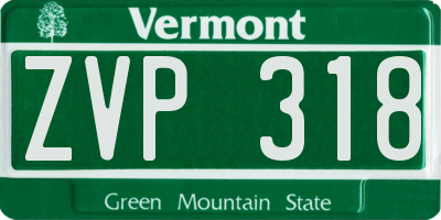 VT license plate ZVP318