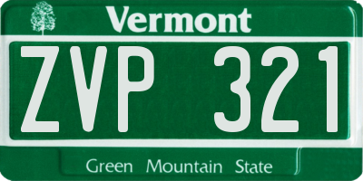 VT license plate ZVP321