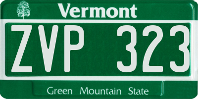 VT license plate ZVP323