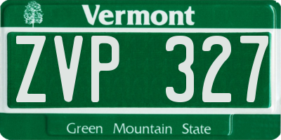 VT license plate ZVP327