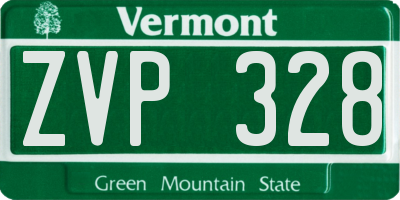 VT license plate ZVP328