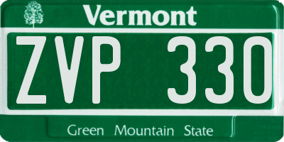 VT license plate ZVP330