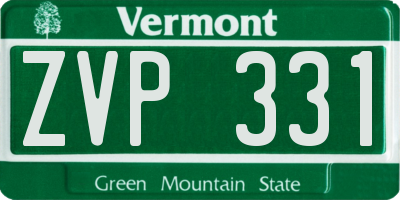 VT license plate ZVP331