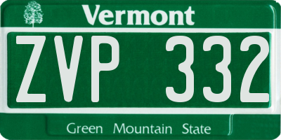 VT license plate ZVP332