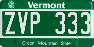 VT license plate ZVP333
