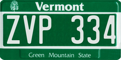 VT license plate ZVP334